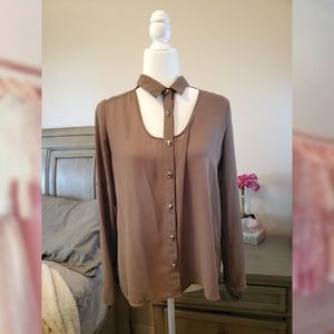 Foreign Exchange Skull Cut Out Button Down